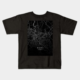 Delhi India City Map dark Kids T-Shirt